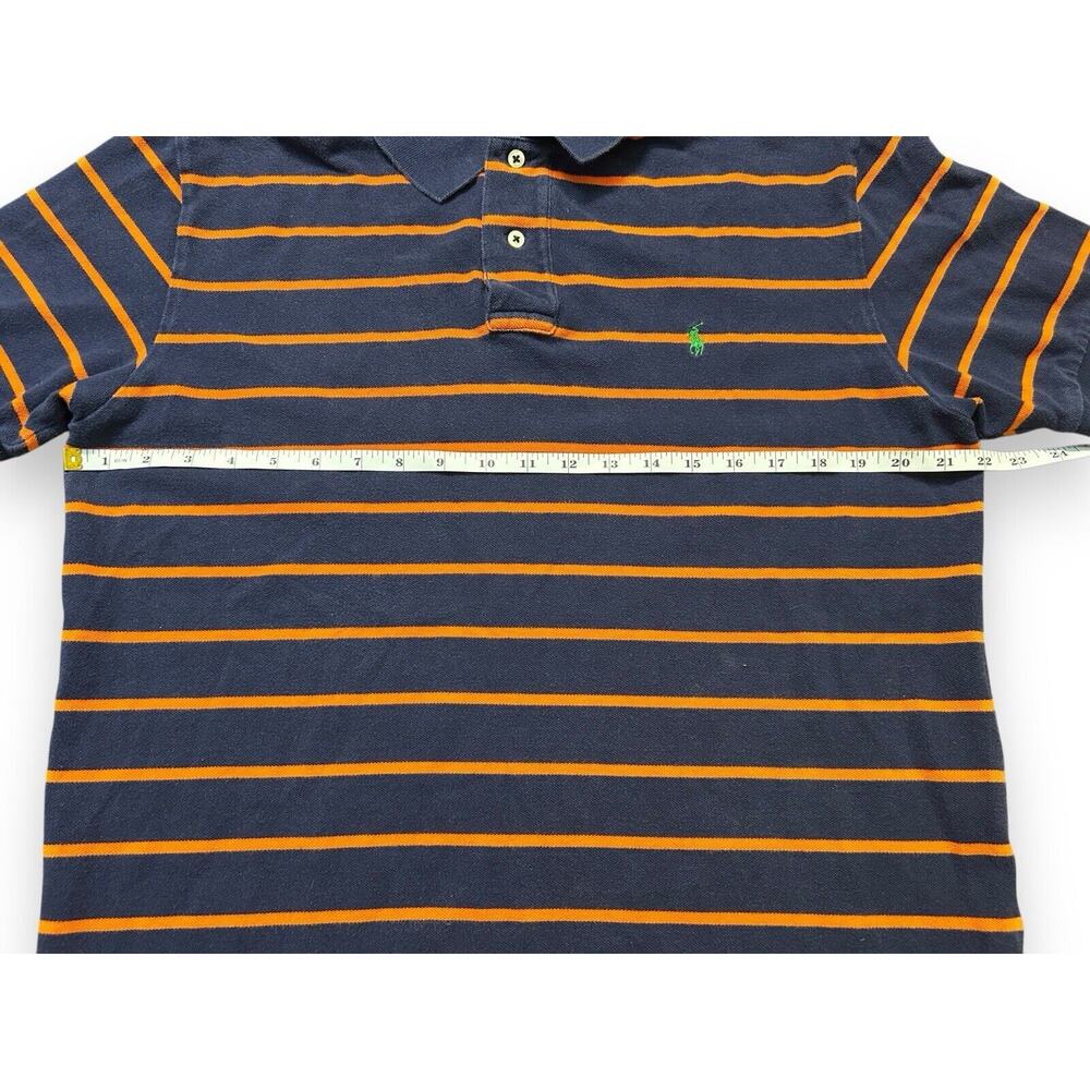 Vintage Ralph Lauren Polo Shirt Large Blue Orange Green Pony Rainbow Rugby - Picture 6 of 7